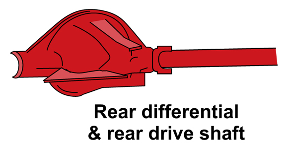 Rear differential & rear drive shaft