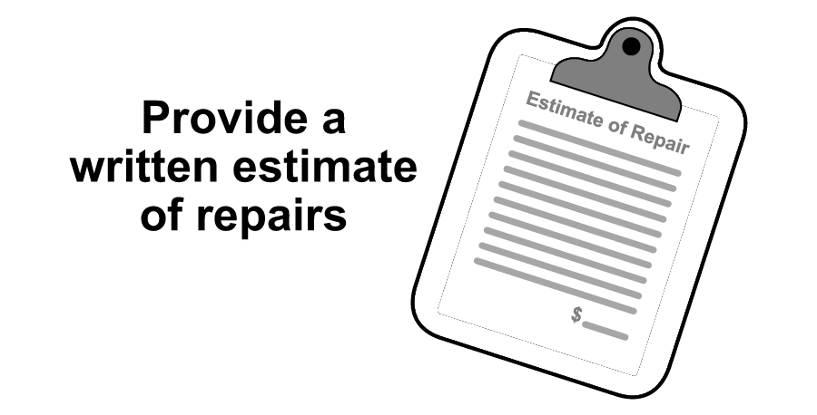 Provide a written estimate